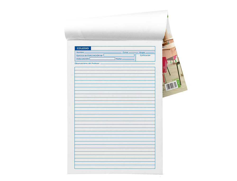BLOC EXAMENES LIDERPAPEL HORIZONTAL FOLIO 40 HOJAS 60G/M2