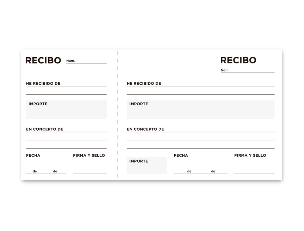 TALONARIO LIDERPAPEL RECIBOS TRES EN FOLIO APAISADO