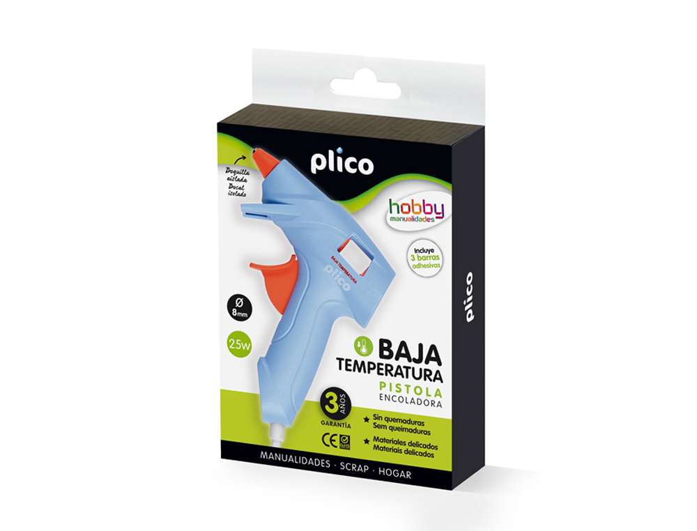 PISTOLA DE SILICONA CALIENTE PLICO 25W BAJA TEMPERATURA