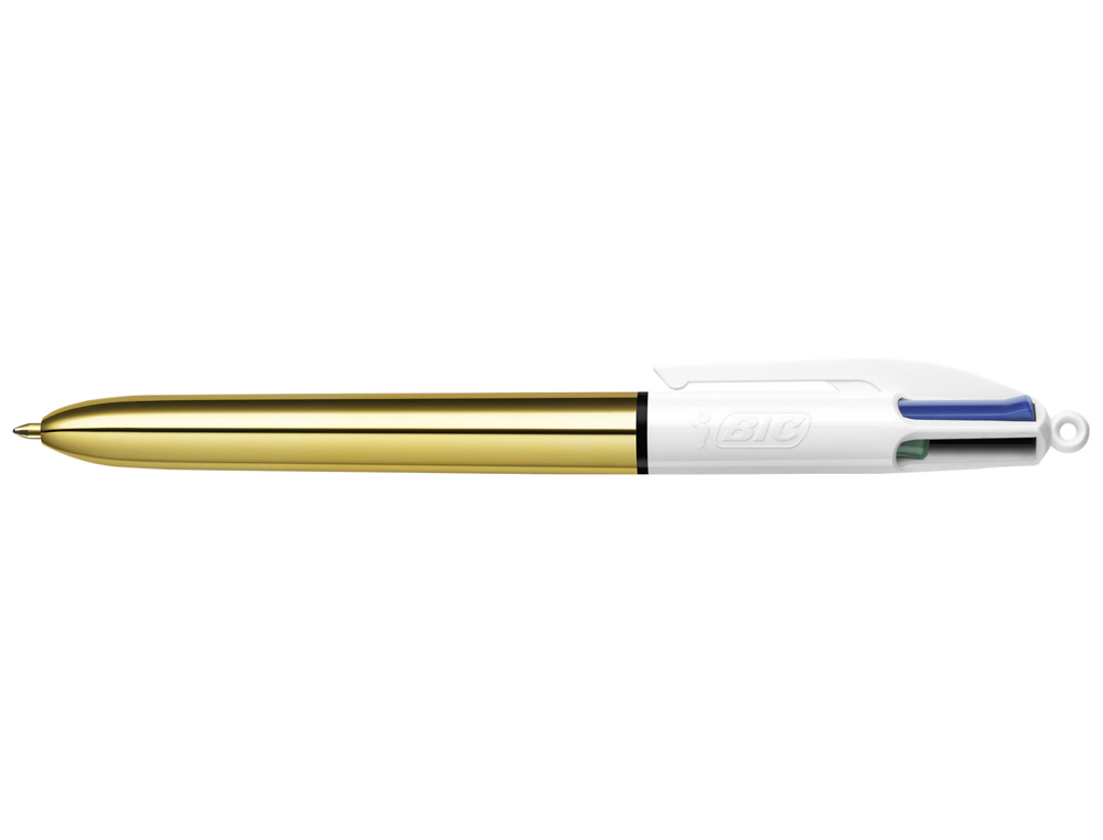 BOLIGRAFO BIC CUATRO COLORES SHINE ORO PUNTA DE 1 MM