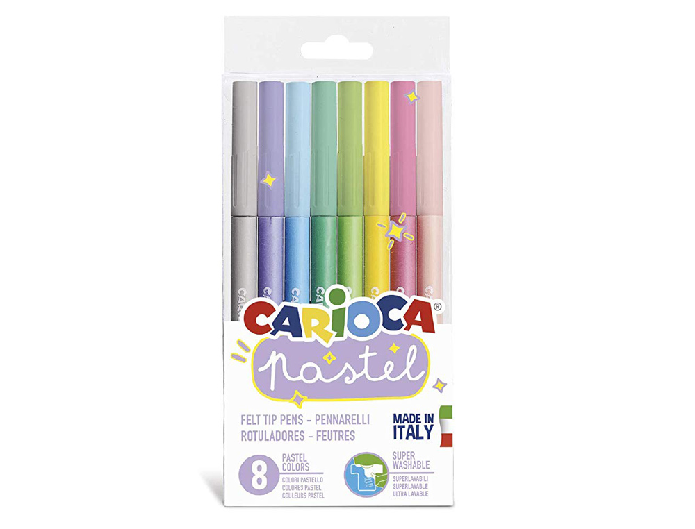 ROTULADOR CARIOCA PASTEL BLISTER DE 8 UNIDADES COLORES SURTIDOS
