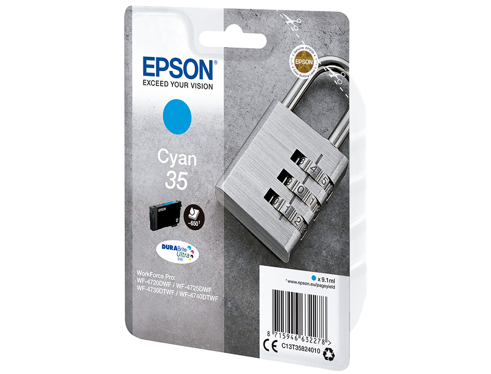INK-JET EPSON SINGLEPACK CIAN 35 DURABRITE ULTRA INK