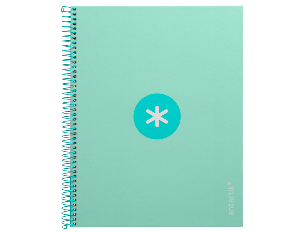 CUADERNO ESPIRAL A4 MICRO ANTARTIK TAPA FORRADA80H 90 GR HORIZONTAL 1 BANDA 4 TALADROS COLOR MENTA