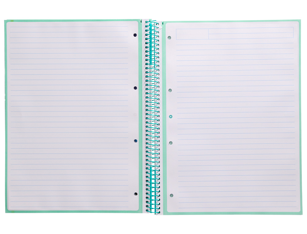 CUADERNO ESPIRAL A4 MICRO ANTARTIK TAPA FORRADA80H 90 GR HORIZONTAL 1 BANDA 4 TALADROS COLOR MENTA