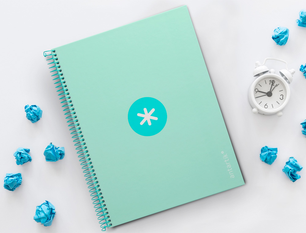 CUADERNO ESPIRAL A4 MICRO ANTARTIK TAPA FORRADA80H 90 GR HORIZONTAL 1 BANDA 4 TALADROS COLOR MENTA