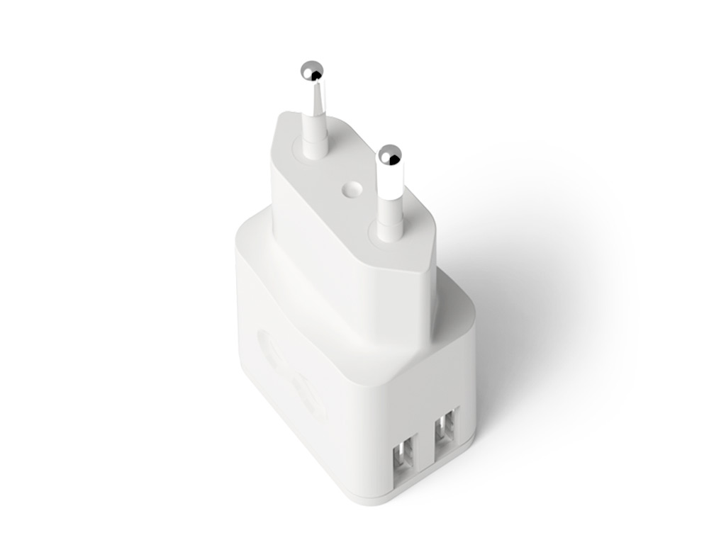 CARGADOR DE PARED GROOVY 2 USB COLOR BLANCO