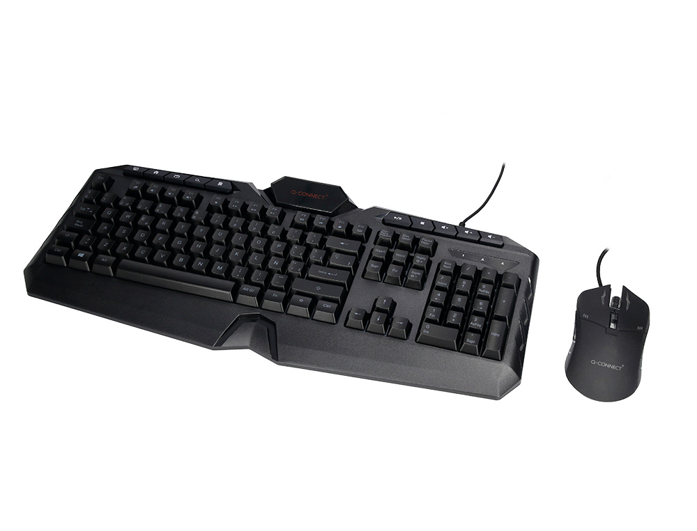 SET TECLADO Y RATON Q-CONNECT CON CABLE E ILUMINACION LED COLOR NEGRO
