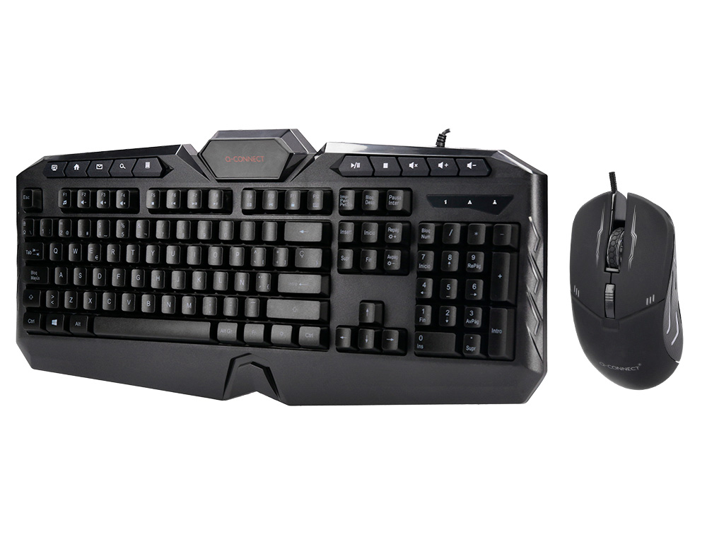 SET TECLADO Y RATON Q-CONNECT CON CABLE E ILUMINACION LED COLOR NEGRO