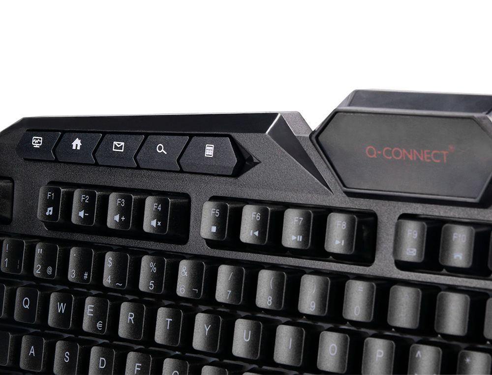 SET TECLADO Y RATON Q-CONNECT CON CABLE E ILUMINACION LED COLOR NEGRO