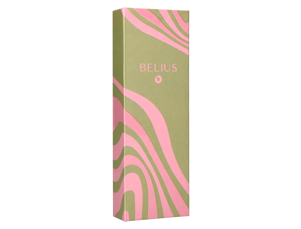 BOLIGRAFO BELIUS INK DREAMS ALUMINIO COLOR VERDE MATCHA Y ROSA PLATEADO FRASE INTERIOR TINTA AZUL CAJA DE DISEÑO