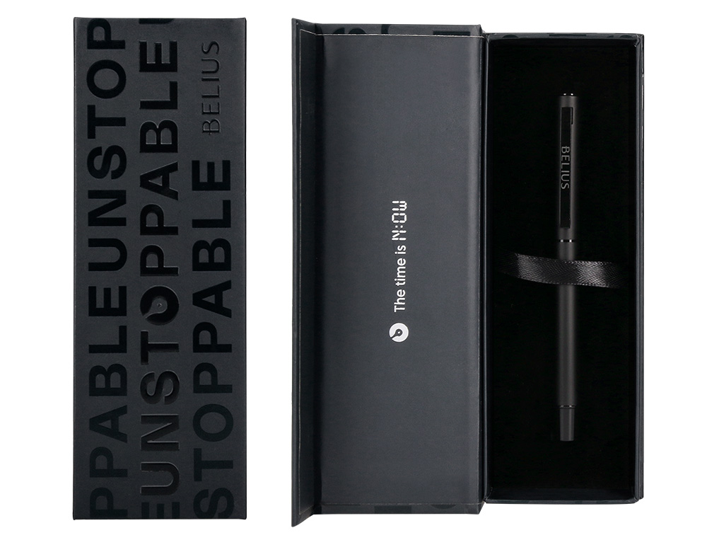ROLLER BELIUS UNSTOPPABLE COLOR NEGRO TINTA NEGRA CAJA DE DISEÑO