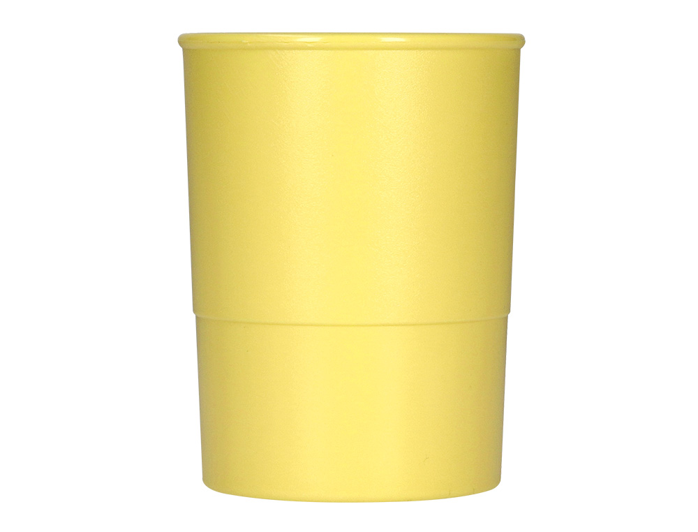 CUBILETE PORTALAPICES Q-CONNECT AMARILLO PASTEL OPACO PLASTICO DIAMETRO 75 MM ALTO 100 MM
