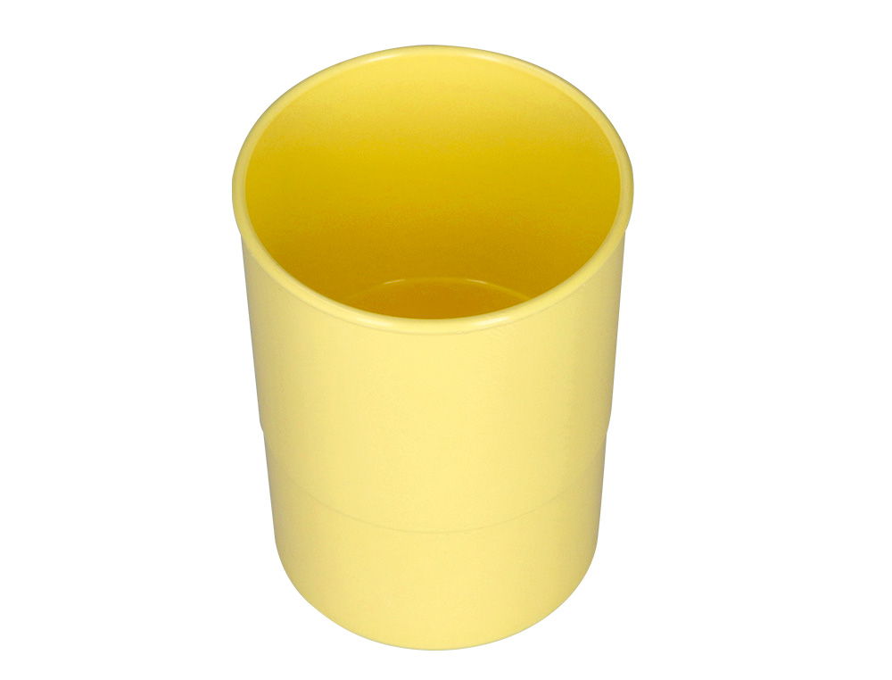 CUBILETE PORTALAPICES Q-CONNECT AMARILLO PASTEL OPACO PLASTICO DIAMETRO 75 MM ALTO 100 MM