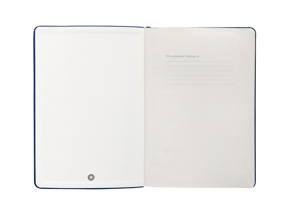 CUADERNO CON GOMILLA ANTARTIK NOTES TAPA DURA A4 HOJAS RAYAS AZUL MARINO 100 HOJAS 80 GR FSC
