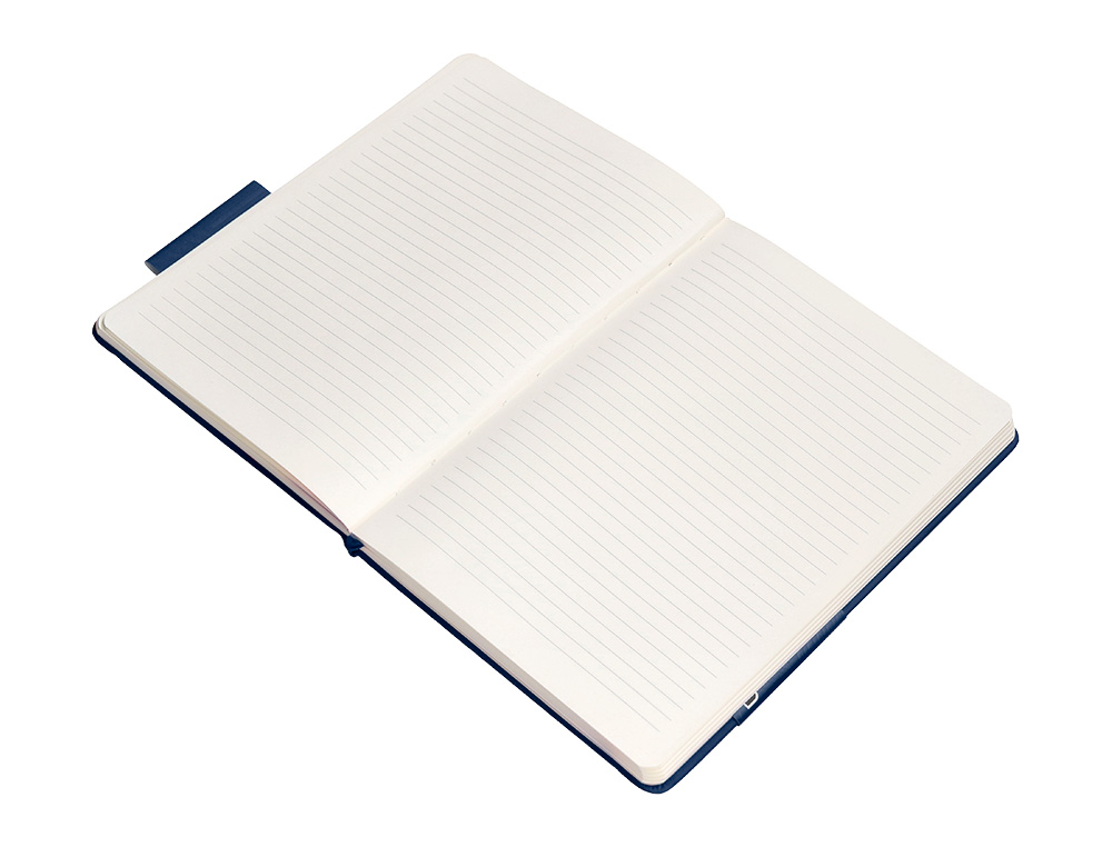 CUADERNO CON GOMILLA ANTARTIK NOTES TAPA DURA A4 HOJAS RAYAS AZUL MARINO 100 HOJAS 80 GR FSC