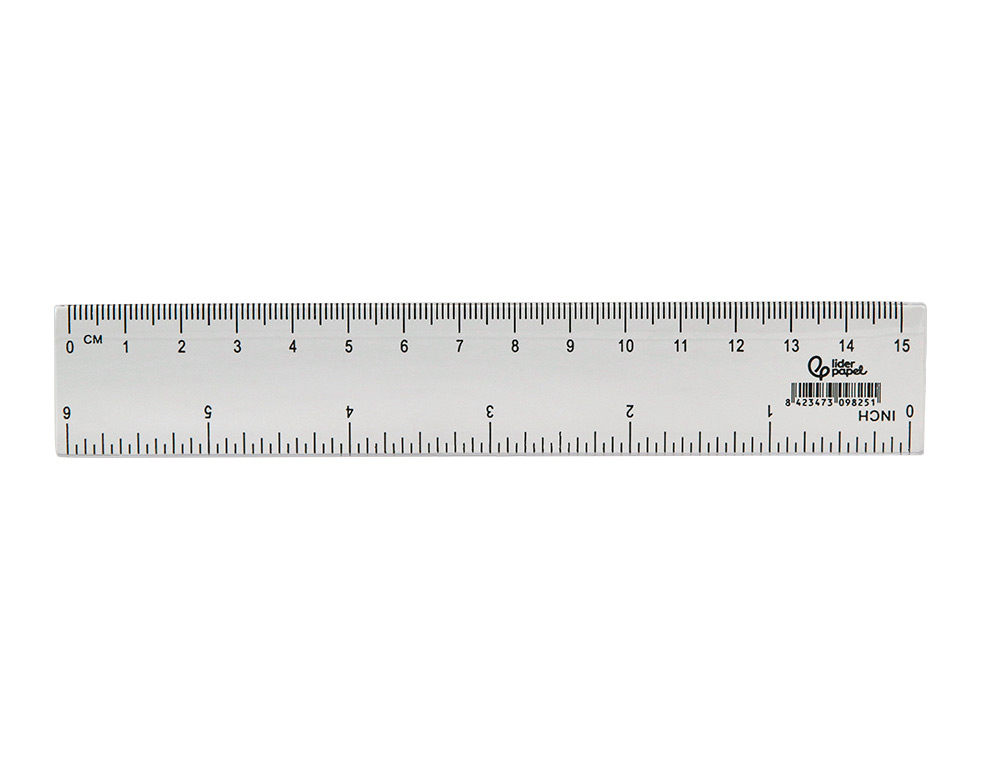 REGLA LIDERPAPEL PLASTICO CRISTAL 15 CM