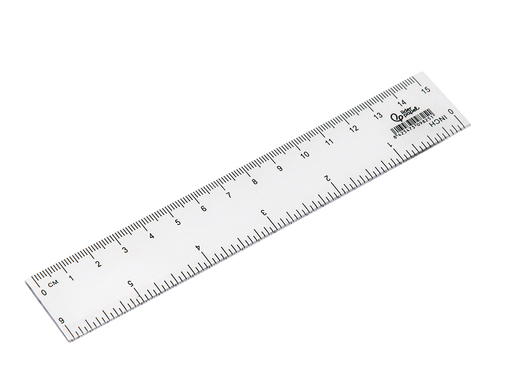 REGLA LIDERPAPEL PLASTICO CRISTAL 15 CM