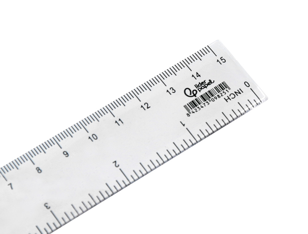 REGLA LIDERPAPEL PLASTICO CRISTAL 15 CM