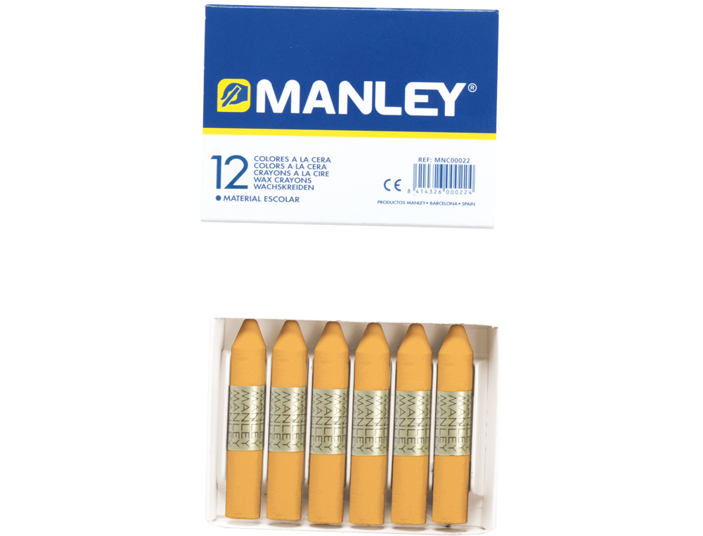 LAPICES CERA MANLEY UNICOLOR OCRE N.26 CAJA DE 12 UNIDADES