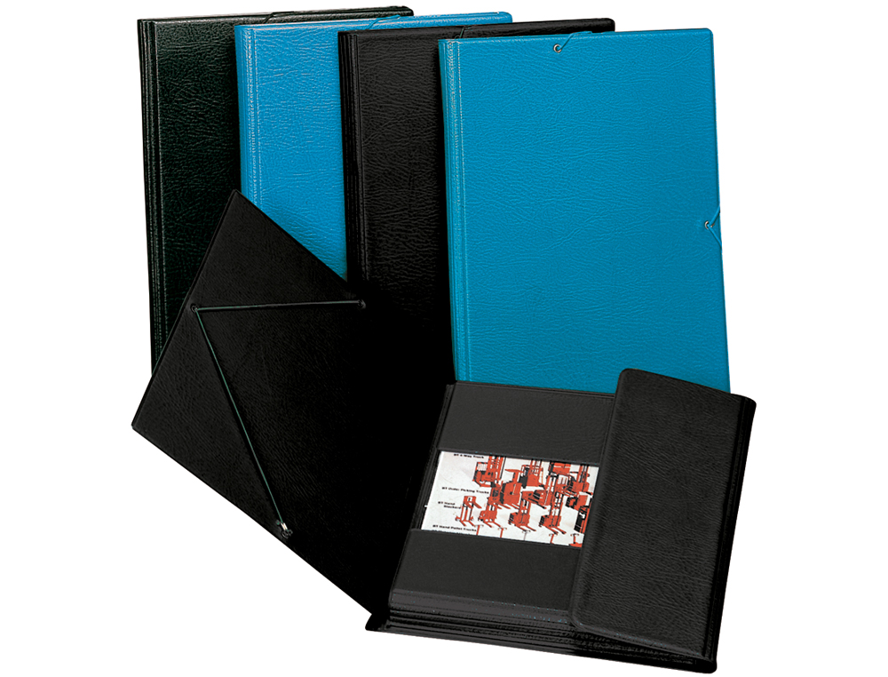 CARPETA SARO GOMAS TRES SOLAPAS PLASTICO FOLIO COLOR NEGRO
