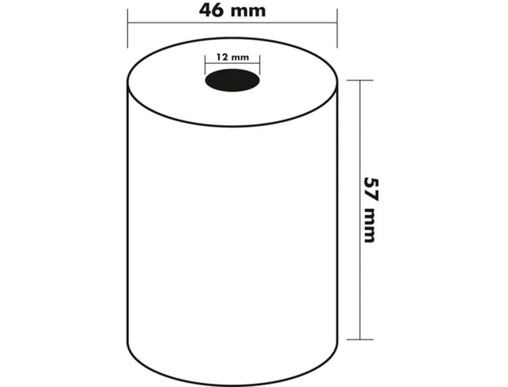 ROLLO SUMADORA TERMICO Q-CONNECT 57 MM ANCHO X 47MM DIAMETRO PARA MAQUINAS TARJETADE CREDITOS SIN BISFENOL A