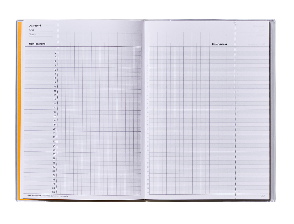 CUADERNO DE NOTAS ADDITIO A5 EVALUACION CONTINUA CATALAN