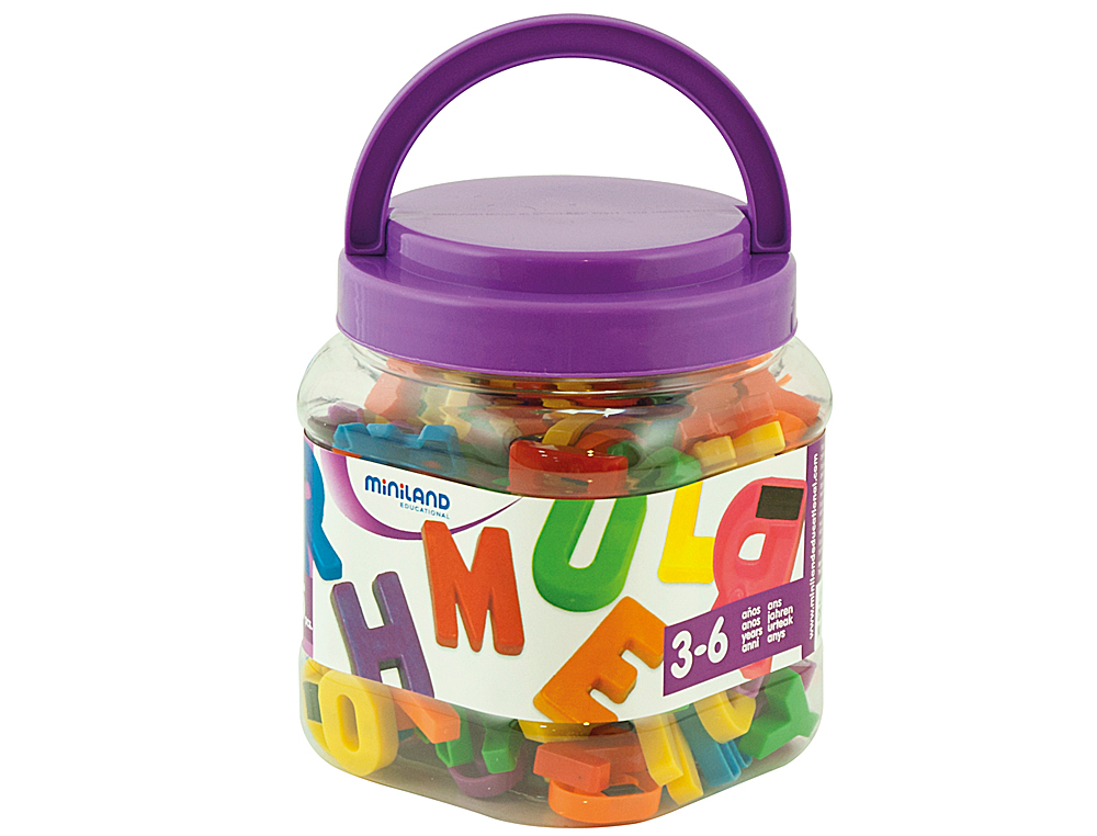 JUEGO MINILAND LETRAS MAYUSCULAS MAGNETICAS BOTE DE 154 PIEZAS