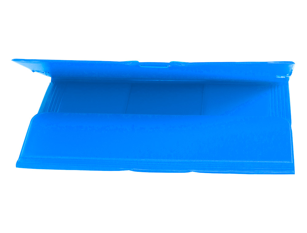 CARPETA LIDERPAPEL GOMAS TRES SOLAPAS PLASTICO FOLIO COLOR CELESTE