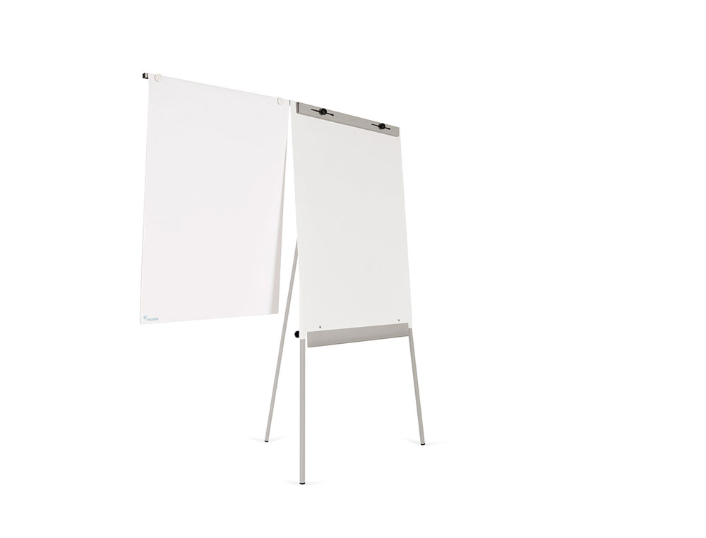 PIZARRA BLANCA ROCADA CON TRIPODE PARA CONFERENCIAS MAGNETICA LACADA BRAZO EXTENSIBLE 68X104 CM ALTURA