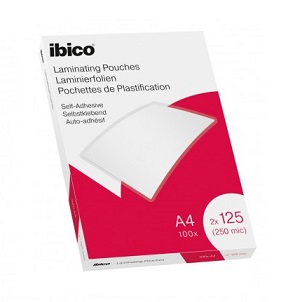 BOLSA DE PLASTIFICAR A4 125 MICRS IBICO CAJA 100 UNDS.