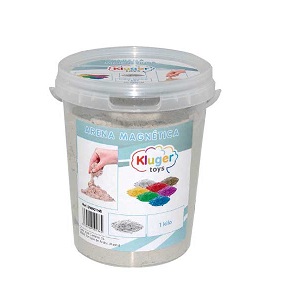 ARENA MAGICA MAGNETICA KLUGER DE COLOR BLANCA BOTE 1KG.