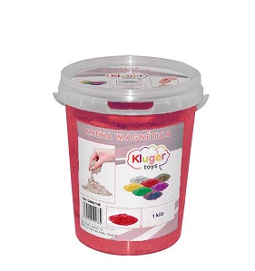 ARENA MAGICA MAGNETICA KLUGER DE COLOR ROJO POTE 1KG.