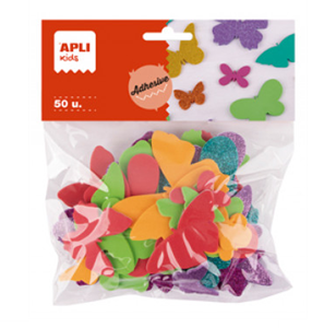 FIGURAS GOMA EVA ADHESIVA MARIPOSAS DE COLORES APLI