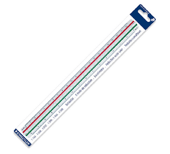 ESCALIMETRO TRIANGULAR STAEDTLER ESCALA 1:20,1:25,1:50,175