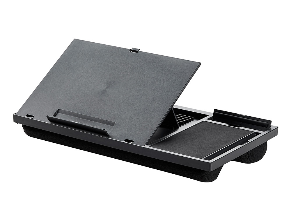 SOPORTE Q-CONNECT ANCHO PARA PORTATIL MOVIL RATON HASTA 17'' AJUSTABLE 7 ANGULOS DIFERENTES COLOR NEGRO