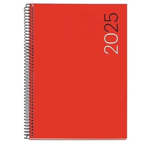 AGENDA MIQUELRIUS ESPIRAL INT/PLUS CITY ROJO DIA VISTA 2025 CATALAN