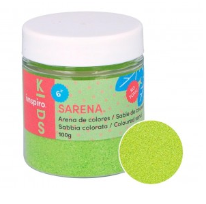 ARENA DE COLORES SARENA POTE 100GR. COLOR VERDE ACIDO