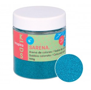 ARENA DE COLORES SARENA POTE 100GR. COLOR AZUL TURQUESA
