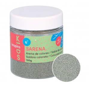 ARENA DE COLORES SARENA POTE 100GR. COLOR GRIS CLARO