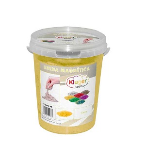 ARENA MAGICA MAGNETICA KLUGER DE COLOR AMARILLO POTE 1KG.