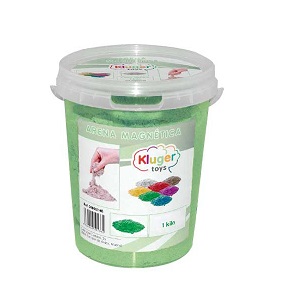 ARENA MAGICA MAGNETICA KLUGER DE COLOR VERDE BOTE 1KG.