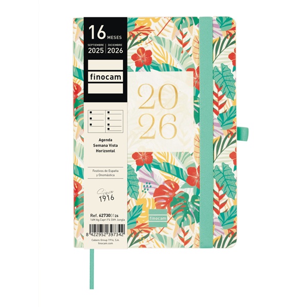 AGENDA CAPRI FINOCAM 16 MESES 2025-26 COLOR JUNGLA