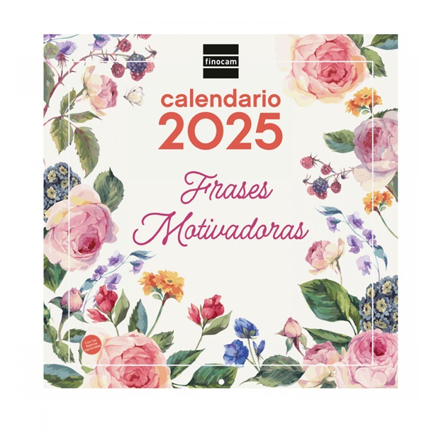 CALENDARIO DE PARED FINOCAM 2025 FRASES MOTIVADORAS CON ESPACIO PARA ESCRIBR CASTELLAO 30X60CM. 