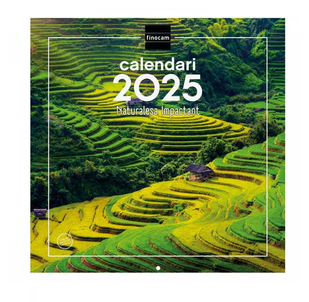 CALENDARIO DE PARED FINOCAM 2025 NATURALEZA CON ESPACIO PARA ESCRIBR CATALAN 30X60CM.