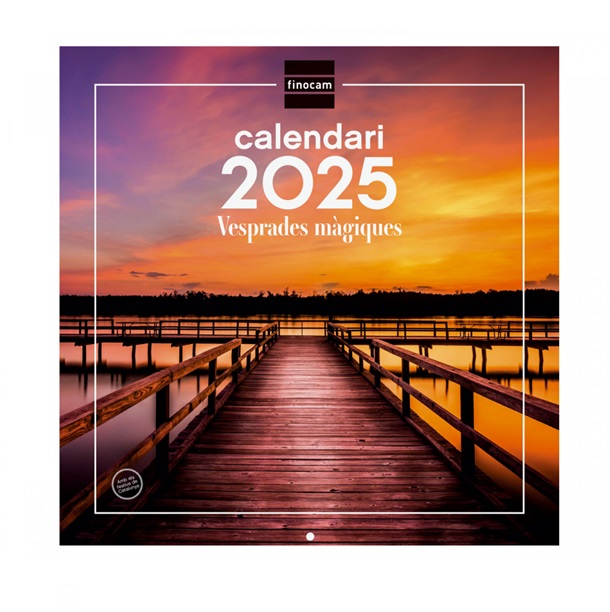 CALENDARIO DE PARED FINOCAM 2025 TARDES MAGICAS CON ESPACIO PARA ESCRIBR CATALAN 30X60CM.