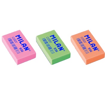 GOMA DE BORRAR MILAN COLORES NEON  