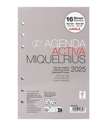RECAMBIO AGENDA ANILLAS MIQUELRIUS INTEGRAL ACTIVA D/P CATALAN 2025
