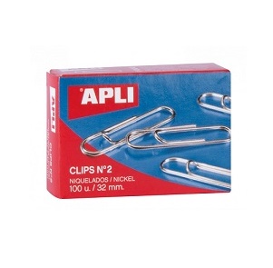 CLIPS NIQUELATS APLI N2 32MM PLATEJATS