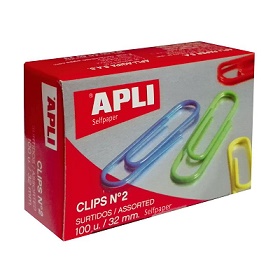 CLIPS NIQUELADOS APLI N2 DE COLORES SURTIDOS