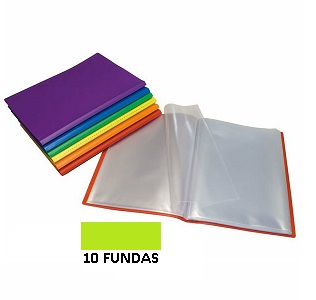 CARPETA 10 FUNDAS F VERDE PP PARCHIGRAF  GRAFOPLAS